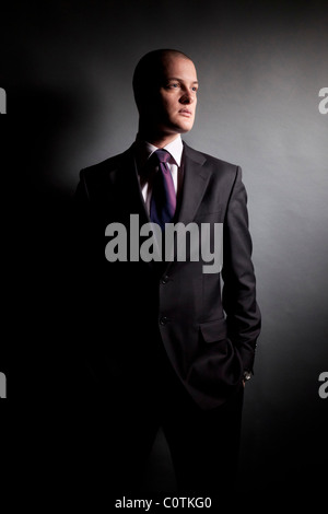 young man wearing suit Stock Photo