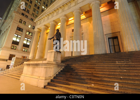 Federal Hall, the first Capitol of the United States of America, in the Financial District of New York CIty. Stock Photo