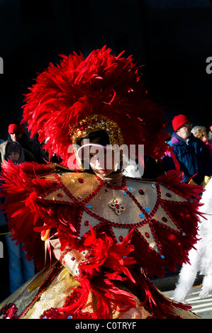 The colorful Mummers parade in Philadelphia. Stock Photo