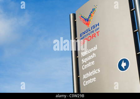 The sign outside the English Institute of Sport at Sport City in Manchester Stock Photo