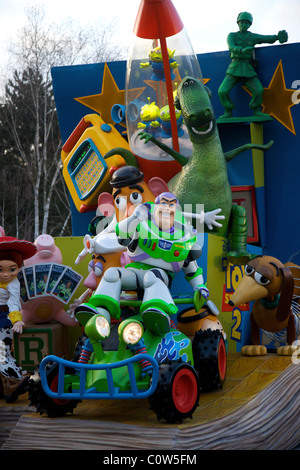 Disney character parade down Main Street at Disneyland Paris in France Stock Photo