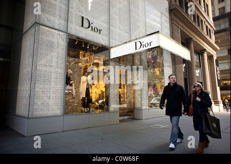 The Christian Dior store on East 57th street off of Fifth Avenue in New York Stock Photo