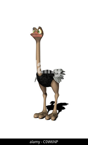 ostrich comic style animal illustration Stock Photo