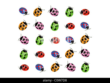 Pattern of Japanese Painting, Ladybird Stock Photo