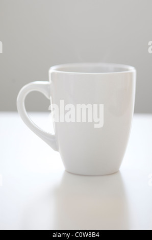 clean and simple white coffee or tea cup or mug Stock Photo