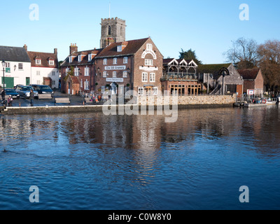 Wareham Quay on the River Frome in historic market town of Wareham, Dorset December 2010 Stock Photo