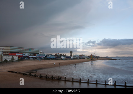 Cleethorpes Promenade and beach, North East Lincolnshire Feb 2011 Stock Photo