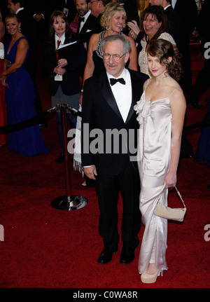 STEVEN SPIELBERG & DAUGHTER 83RD ACADEMY AWARDS RED CARPET ARRIVALS KODAK THEATRE LOS ANGELES CALIFORNIA USA 28 February 201 Stock Photo