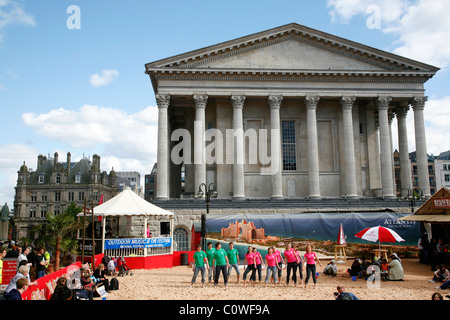 performance by the Town Hall at Chamberlain Square, Birmingham, England, UK. Stock Photo