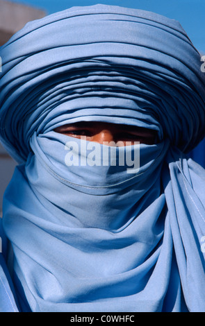 Tuareg on the Market in Douz, Tunisia Stock Photo