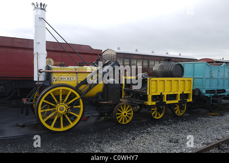 rocket replica at the national railway musuem Stock Photo