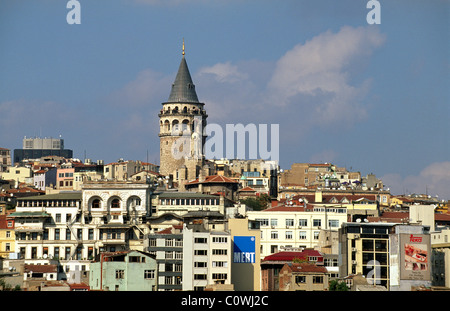 Karaköy and Galata Tower (Galata Kulezi), Turkey Stock Photo