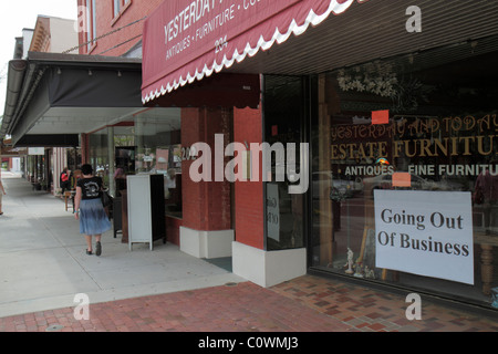 Florida Seminole County,Orlando,Sanford,First 1st Street,renovated,restored,historic downtown district,sign,logo,going out of business,antiques store, Stock Photo