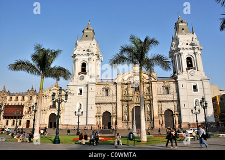 plaza Major cathedral Lima Peru Stock Photo