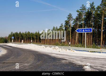 Autobahnschild Berlin - Highway sign 01 Stock Photo