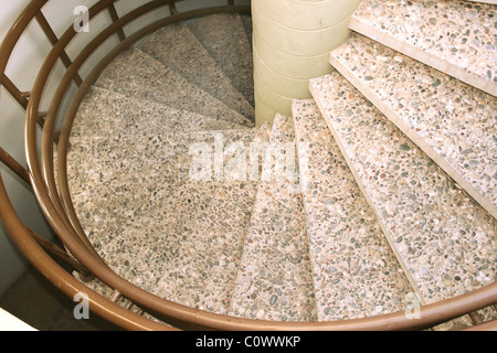 Spiral stairs goes down. Stock Photo