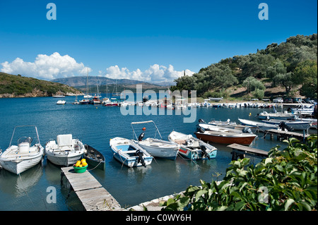 Harbour at Agios Stefanos, Corfu, Greece Stock Photo