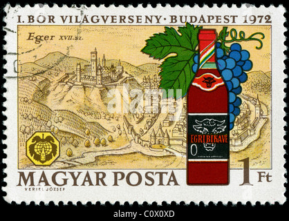 Stamp from Hungary depicting wine industry Stock Photo
