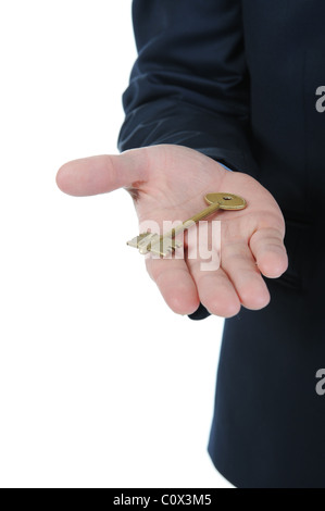 businessman gives the key Stock Photo