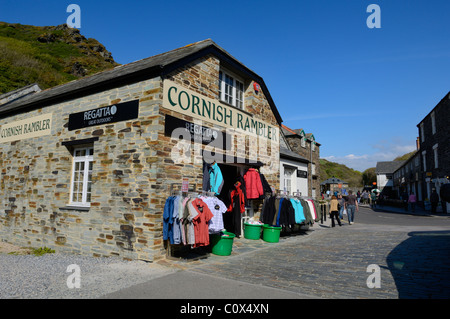Tourist shop at Boscastle harbour in North Cornwall, England. Stock Photo