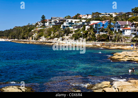 Blue water in Cabbage Tree Bay at Manly, NSW, Australia Stock Photo