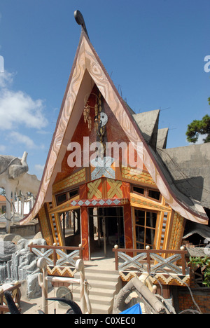 Part of exterior Hang Nga Guesthouse or Crazy House in Dalat in the southern highlands of Vietnam. Stock Photo
