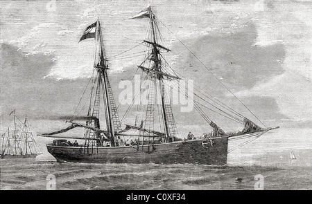 The Germania. Part of the convoy which went on the second German North Polar Expedition in 1869. Stock Photo