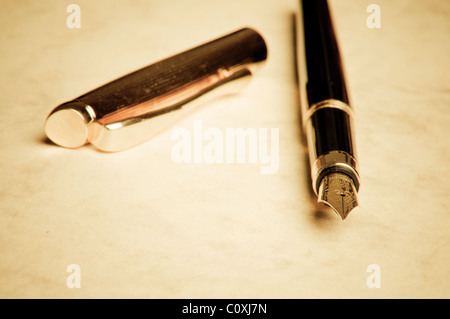 classical fountain pen Stock Photo