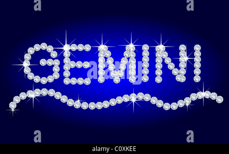 diamond zodiac gemini Stock Photo