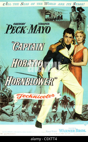 CAPTAIN HORATIO HORNBLOWER Poster for 1951 Warner Bros film with Gregory Peck and Virginia Mayo Stock Photo