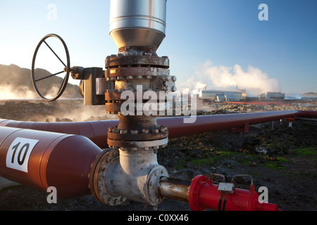 the Svartsengi Geo Thermal power plant located in Keflavik in Iceland on the Reykjanes Peninsula Stock Photo