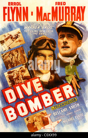 DIVE BOMBER Poster for 1941 Warner Bros film with Errol Flynn and Fred MacMurray Stock Photo