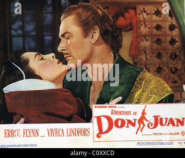 ADVENTURES OF DON JUAN  Lobby card for 1948 Warner Bros film with Eroll Flynn and Viveca Lindfors Stock Photo