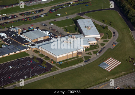 Aerial view of American high school athletic field Stock Photo - Alamy