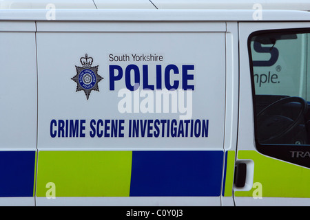 Crime Scene Investigation vehicle Stock Photo