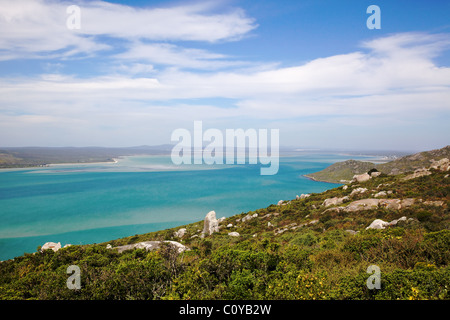 A view of Langebaan Lagoon from the West Coast National Park, Western Cape, South Africa. Stock Photo