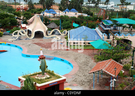 aerial view of bay watch water theme park,kanyakumari,tamilnadu,india. Stock Photo