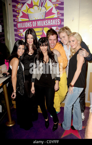 Kourtney Kardashian, Khloe Kardashian, Kim Kardashian, Perez Hilton, Spencer Pratt and Heidi Montag visit Millions of Stock Photo