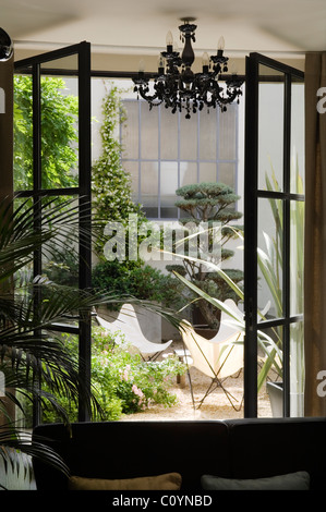 Loft-style redesign and contemporary renovation of French 18th century farm building Stock Photo