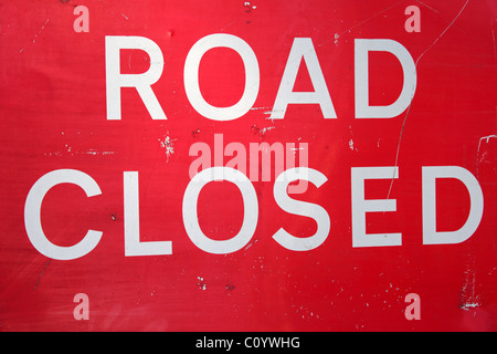 'Road Closed' sign, UK Stock Photo