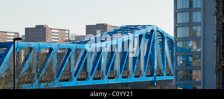 The Queen Elizabeth II Metro Bridge spanning the river Tyne between Newcastle and Gateshead. Stock Photo