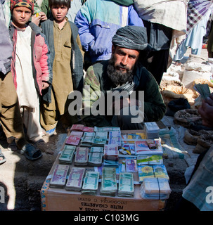 Money exchange in Helmand Afghanistan Stock Photo