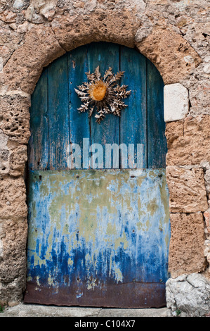 Cardabelle, Rustic door, France Stock Photo