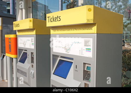 Manchester Metrolink ticket machines on the tram station at Velopark ...