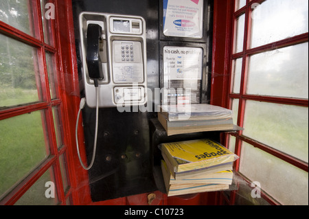 Looking inside a K6 telephone box. Stock Photo