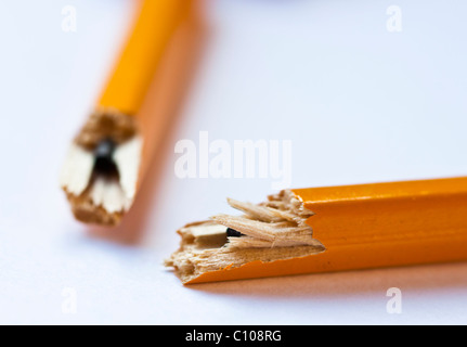 Broken pencil Stock Photo