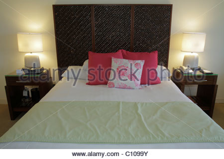 sarasota hotel regency hyatt florida hispanic desk woman alamy lamps guest bed