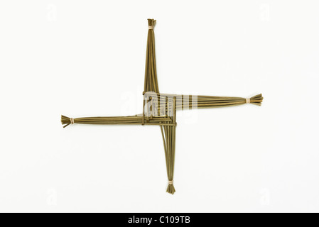 A Saint Brigid's cross made of rushes, traditionally put up in houses in Ireland to protect the houshold from fire and evil Stock Photo