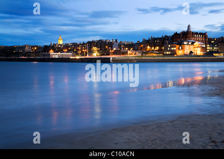 St Andrews from the West Sands at Dusk Fife Scotland Stock Photo