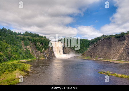 Detail of the Montmorency Falls in Quebec, Canada Stock Photo